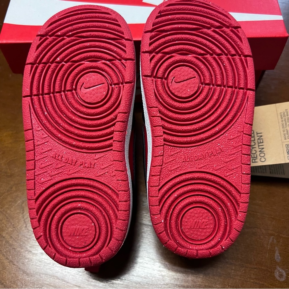 Nike Court Borough Low Recraft  8C university Red Black unisex New In Box Toddle - Picture 4 of 14